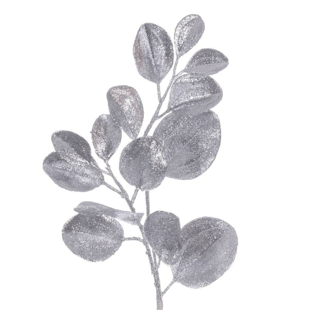 Vickerman 6' Silver Artificial Dogwood Glitter Garland. Bed Bath