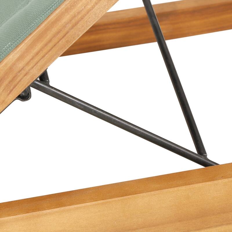 Roomfitters Outdoor Adjustable Chaise Lounge Chair, Poolside Relaxation Lounger with Acacia Frame