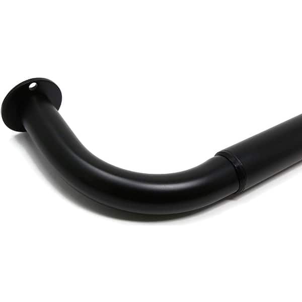 slide 1 of 28, Energy-saving Wraparound French Blackout Window Curtain Rod Set 28"-48" - Matte Black