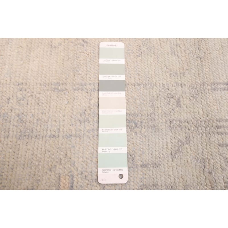 ECARPETGALLERY Hand-knotted Modern Oushak Sage Wool Rug - 8'1 x 9'10