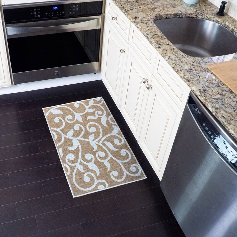 SussexHome Non-Skid Ultra-Thin Area Rugs for Laundry Room, Entryway, Bathroom and Kitchen - Washable Multipurpose Floor Mat