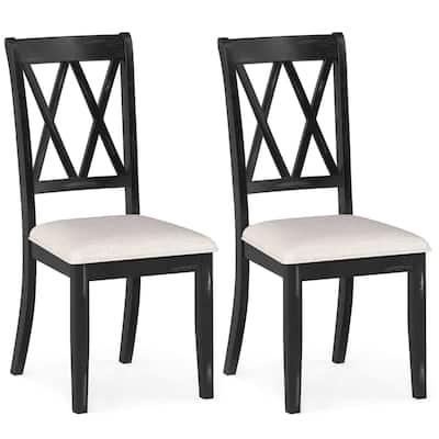 Costway 2/4 PCS Farmhouse Dining Chairs Modern Kitchen Chairs with