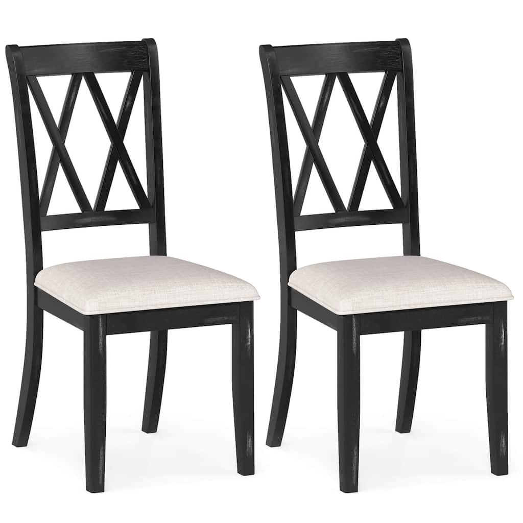 Costway 2/4 PCS Farmhouse Dining Chairs Modern Kitchen Chairs with