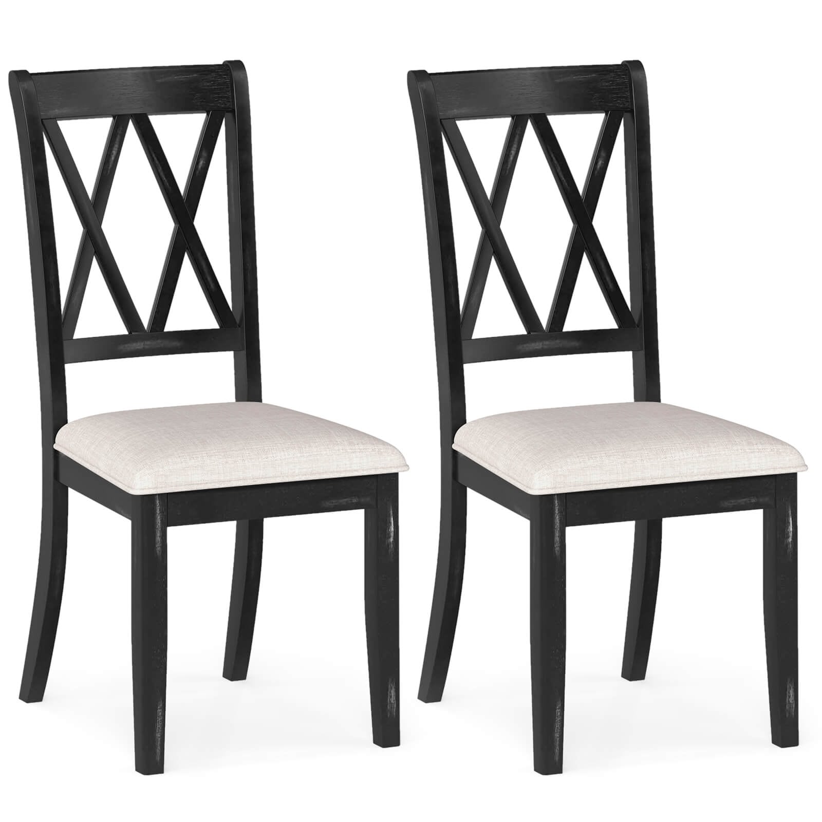 Costway 2/4 PCS Farmhouse Dining Chairs Modern Kitchen Chairs with