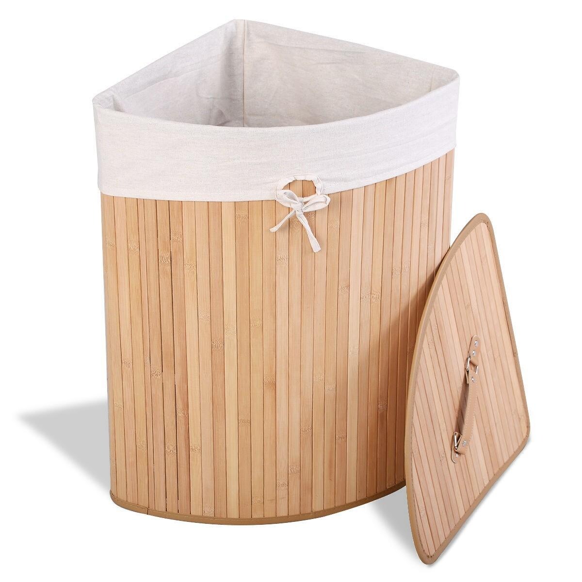 Shop Corner Bamboo Hamper Laundry Basket Overstock 28430734