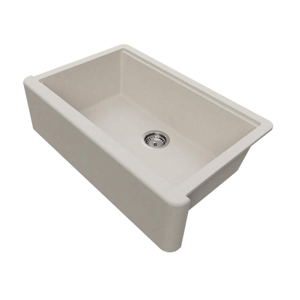 Self-Trimming Quartz Composite 33" Farmhouse Single Bowl Kitchen Sink