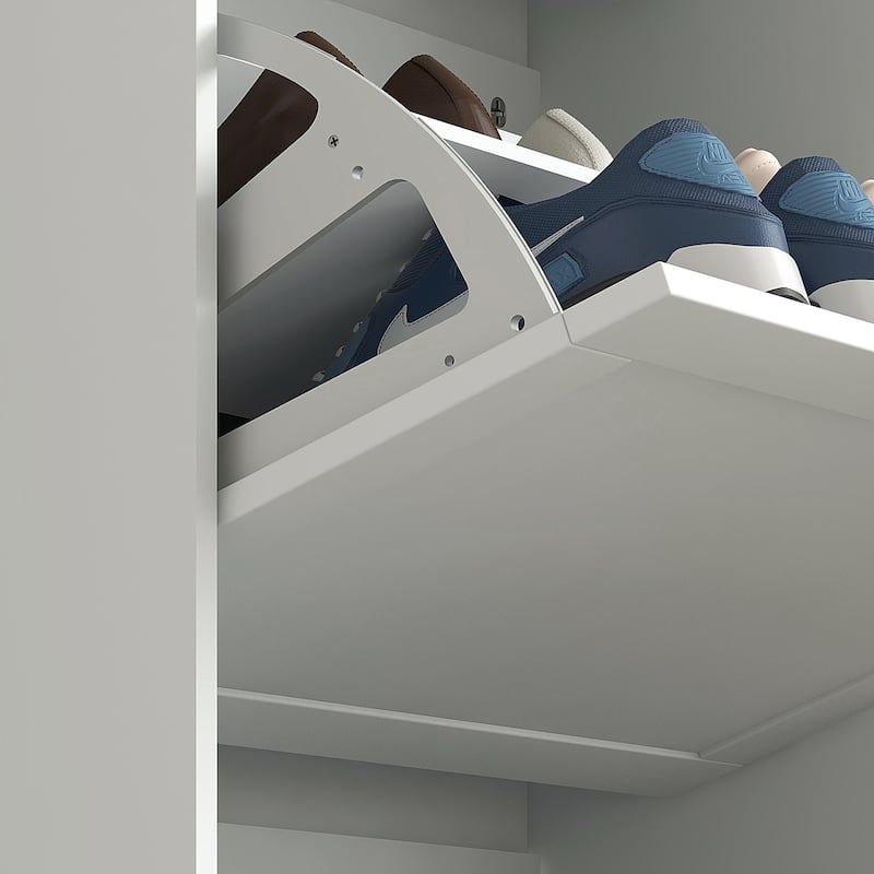 HOMCOM Narrow Shoe Storage Cabinet for Entryway with 3 Flip Drawers and Adjustable Shelves