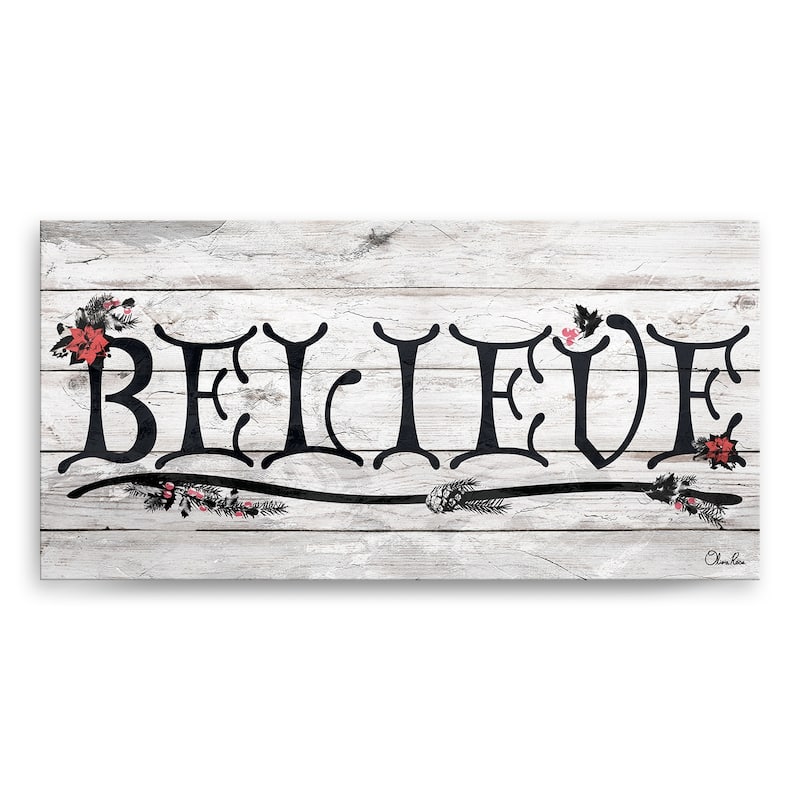 Ready2HangArt 'Believe' III Holiday Canvas Wall Art by Olivia Rose