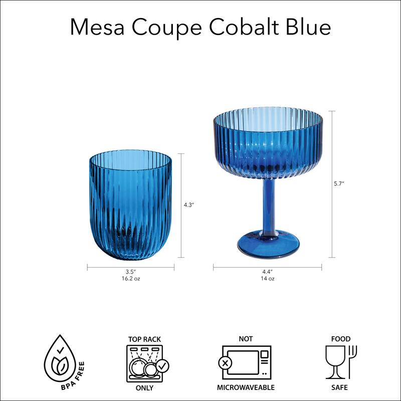 Abode Homewares Mesa Acrylic Stemless Wine Glass - 16.2 oz - Set of 6