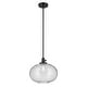 preview thumbnail 11 of 68, Kichler Lighting Avery 1-Light Pendant Light with Seeded Glass Globe - Black