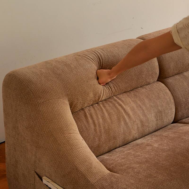 Chenille Loveseat, Memory Foam 2-Seater Couch Upholstered Deep Seat Sofa