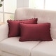preview thumbnail 88 of 89, Deconovo Velvet Pom-poms Throw Pillow Covers 2 PCS(Cover Only) 12x20 - Wine Red