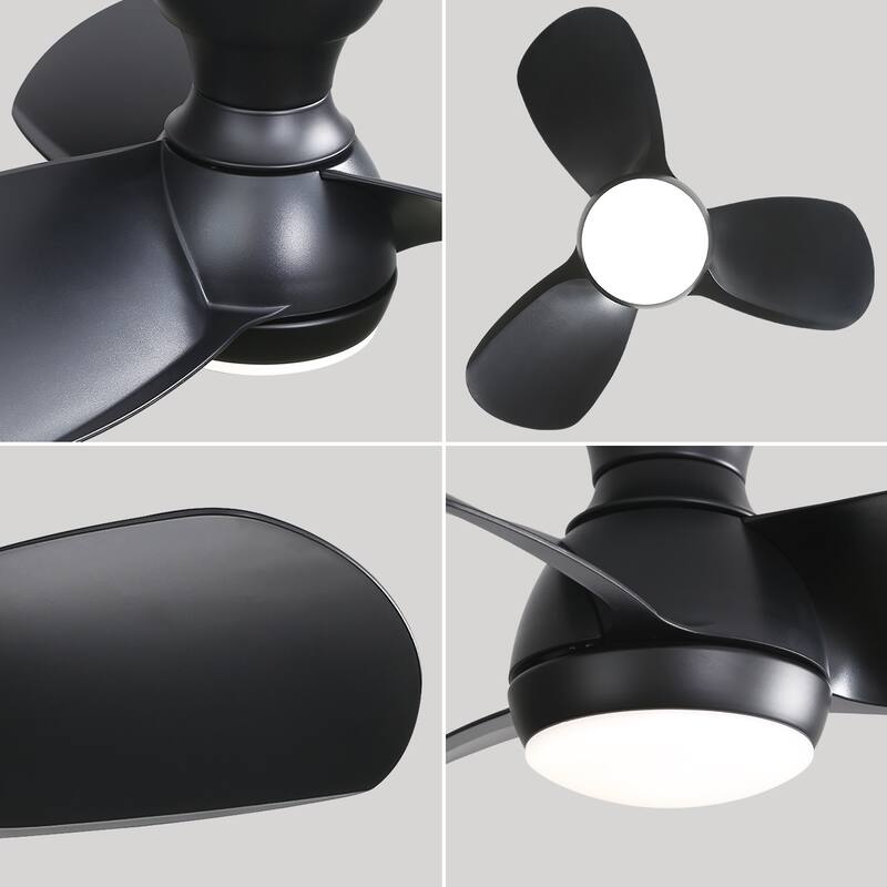 23" 29'' 42'' Flush Mount Ceiling Fan with Light and Remote Control for Small Room,Patio,Kitchen,Bedroom