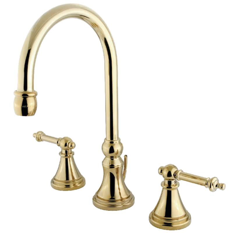 Kingston Brass Templeton Widespread Bathroom Faucet with Brass Pop-Up - Polished Brass