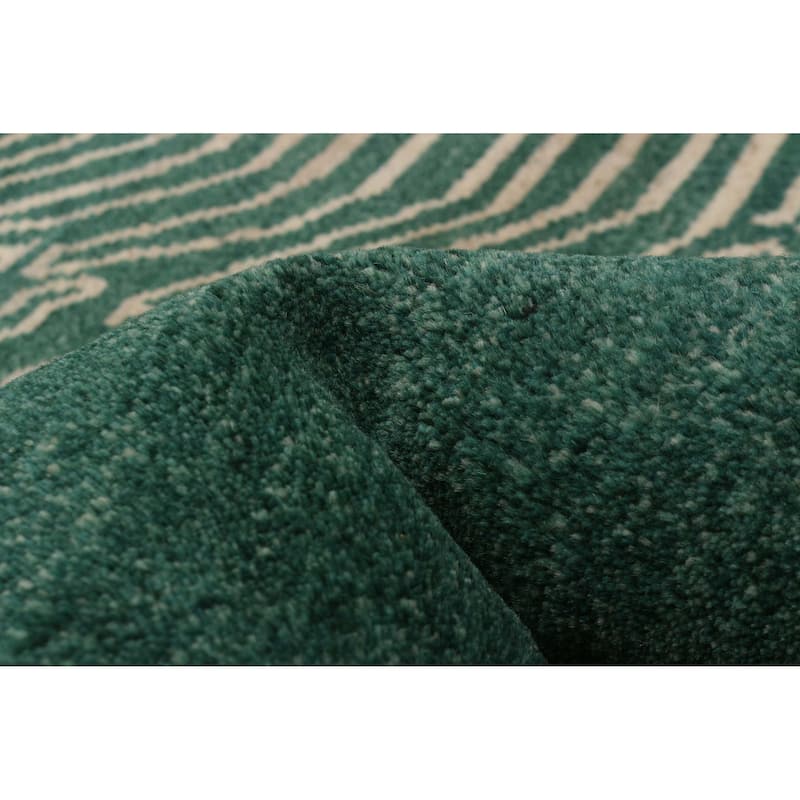 ECARPETGALLERY Hand-knotted Jules Serapi Dark Green Wool Rug - 4'11 x 6'10