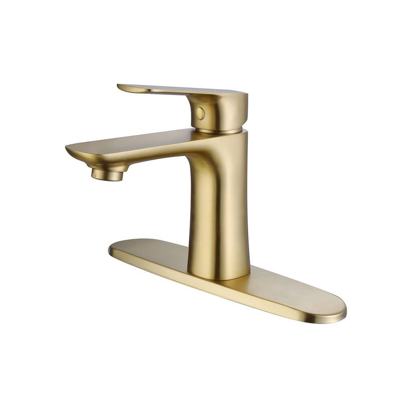 Single-Handle Bathroom Sink Faucets, Basin Mixer Taps, Deck-mounted Vessel Faucet with Hole Cover Plate
