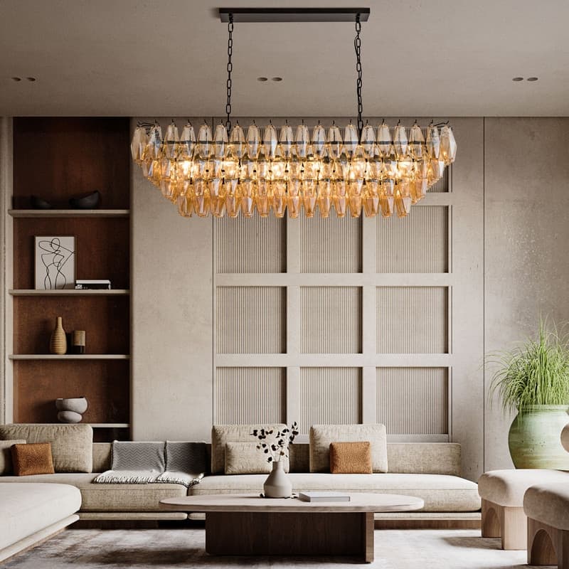 KAYLA 37in Modern Extra Large Black Chandeliers