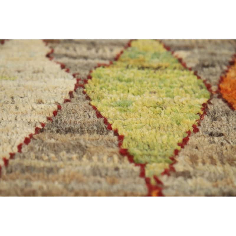 Trellis Geometric Moroccan Oriental Rug Hand-Knotted Wool Carpet - 5'0" x 6'7"