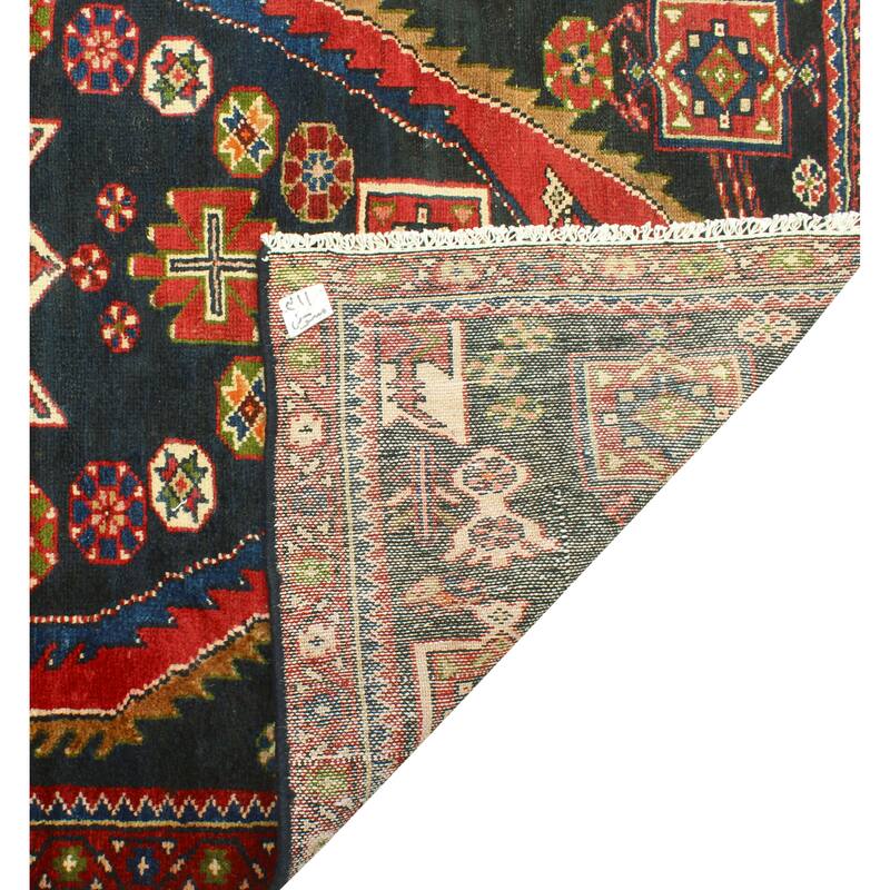 Fine Vintage Distressed Aelfric Charcoal/Red Runner - 3'3" x 10'6"