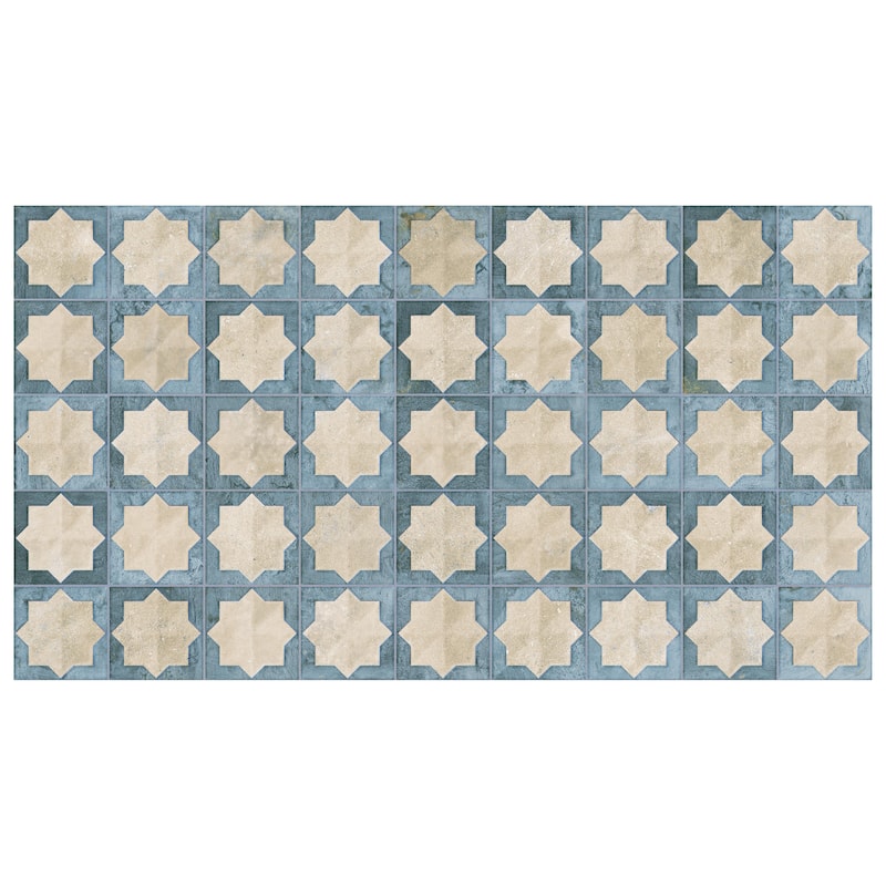 Merola Tile Tetuan Astre Arena Aqua 12-1/8" x 21-7/8" Porcelain Wall Tile