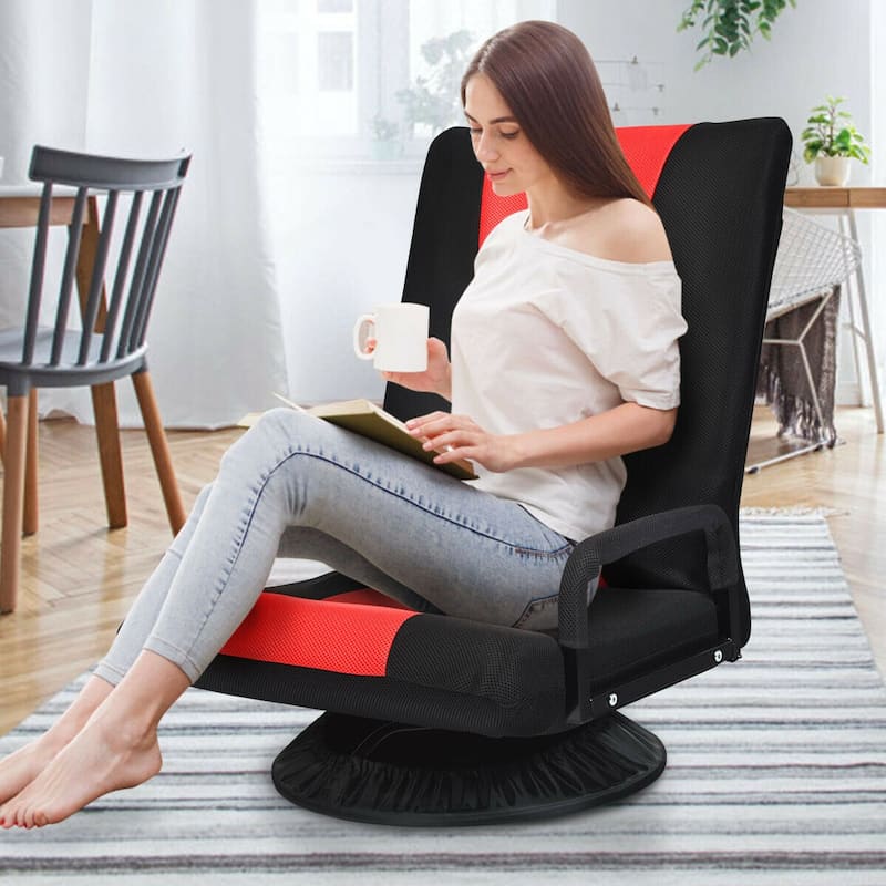 Gymax Gaming Floor Chair Folding Lazy Sofa 6-Position Adjustable - See Details