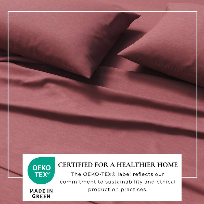 Linery & Co. Heathered Melange Cotton Jersey Knit Sheet Set