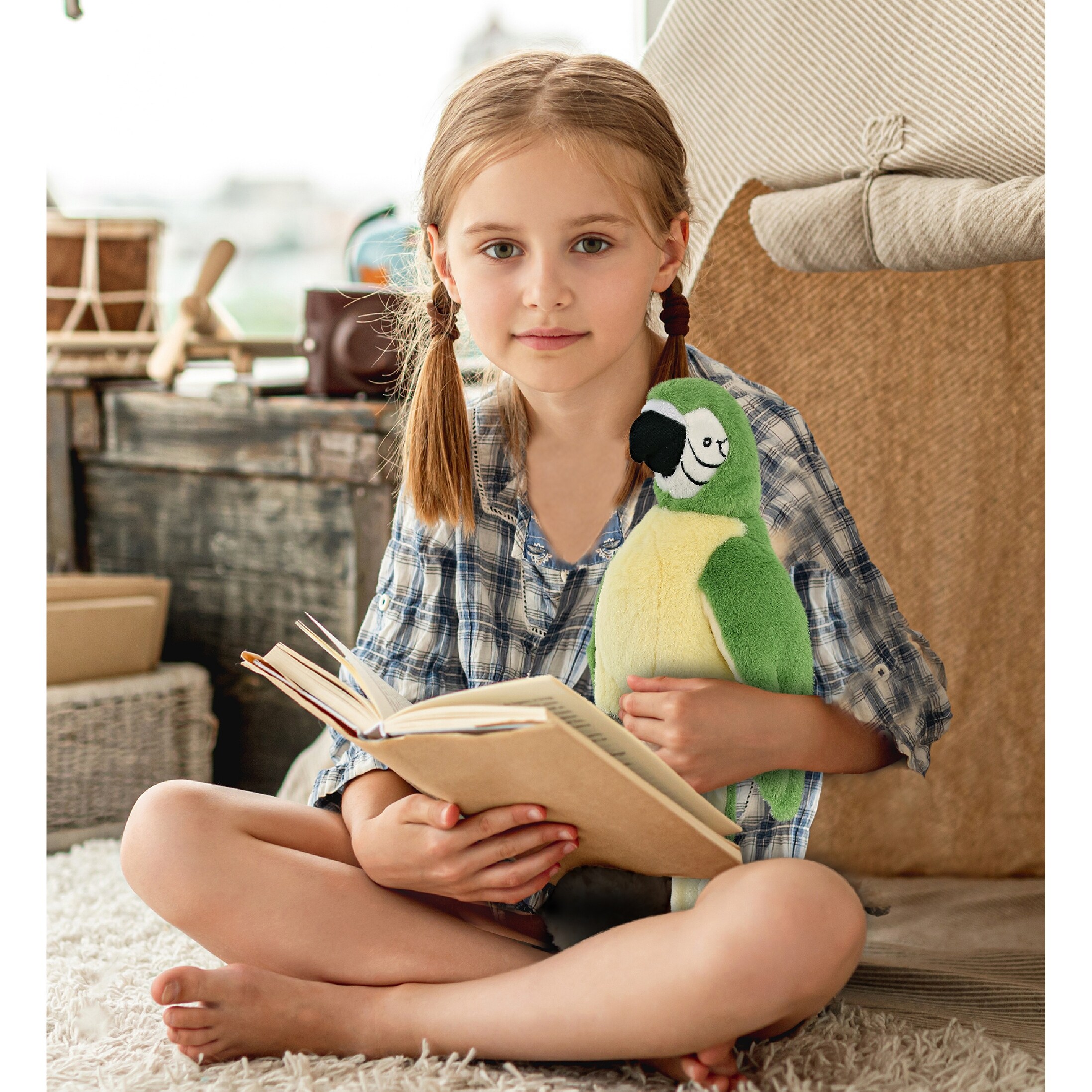 Green parrot stuffed animal hot sale