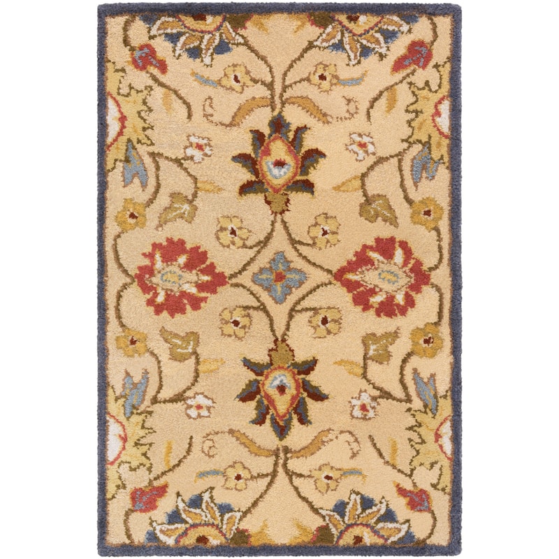 Patchway Handmade Classic Floral Wool Area Rug