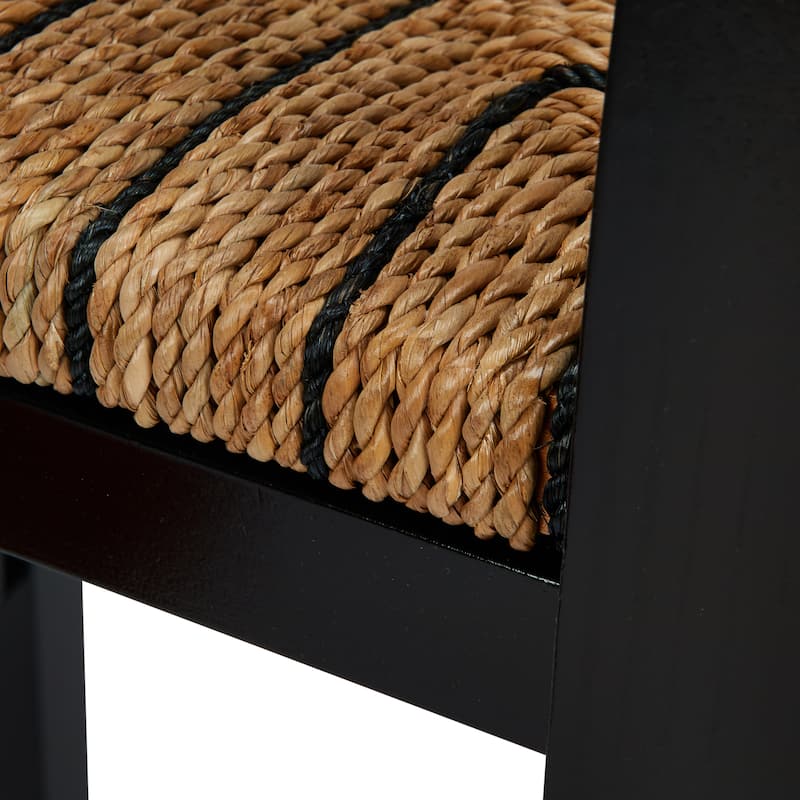 Willowbrook Solid Wood and Natural Woven Seagrass Rope Counter Stool