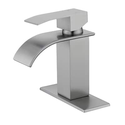 Single Handle Single Hole Bathroom Vanity Waterfall Spout Bathroom Faucet