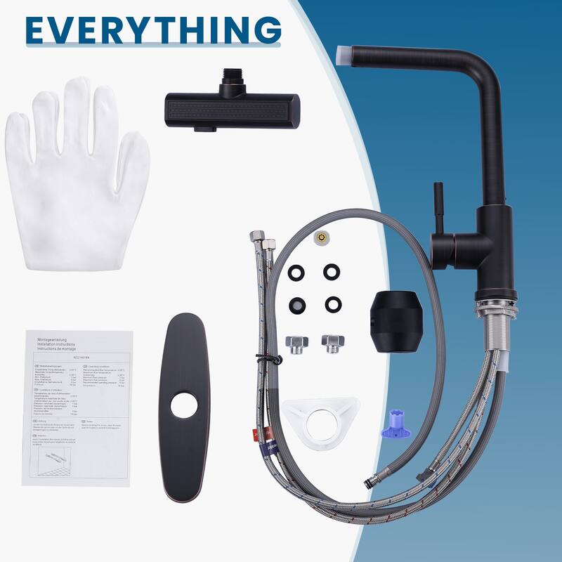 WOWOW Single Handle Waterfall Pull Down Sprayer Kitchen Faucet