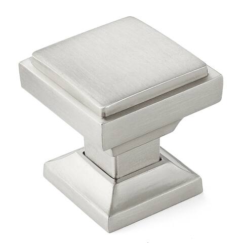 Solid Square 1-1/8" Polished Chrome Kitchen Cabinet Knobs