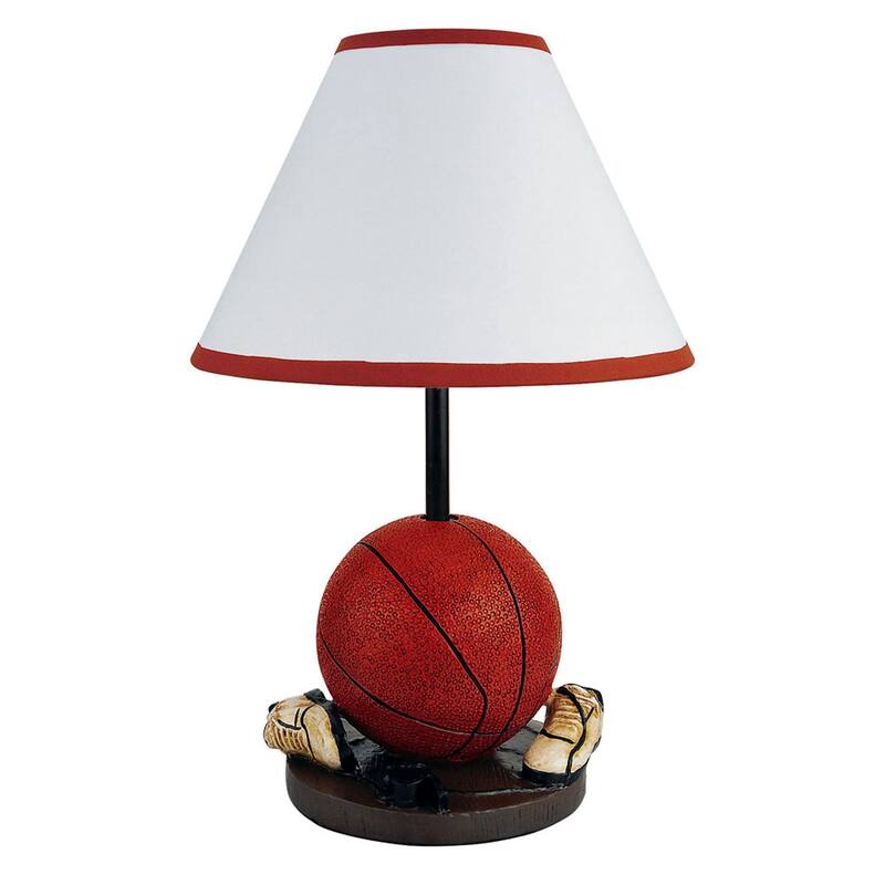 Soccer Lamp - 15" Accent Lamp with Linen Shade & Polyresin Base - Kids Room Decor