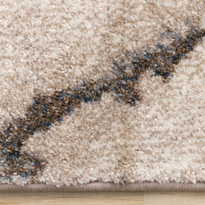 Taupe Black White Organic Layers High-Traffic Rug