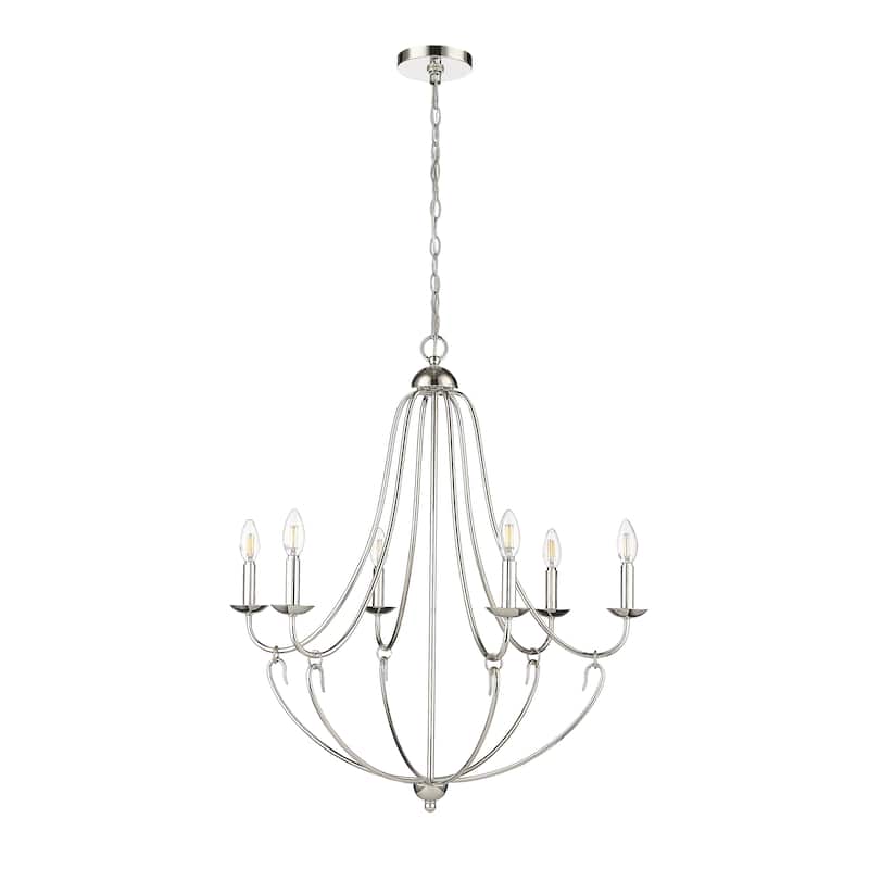 Eisley Chandelier Ceiling Light - 28.5 - Polished Nickel