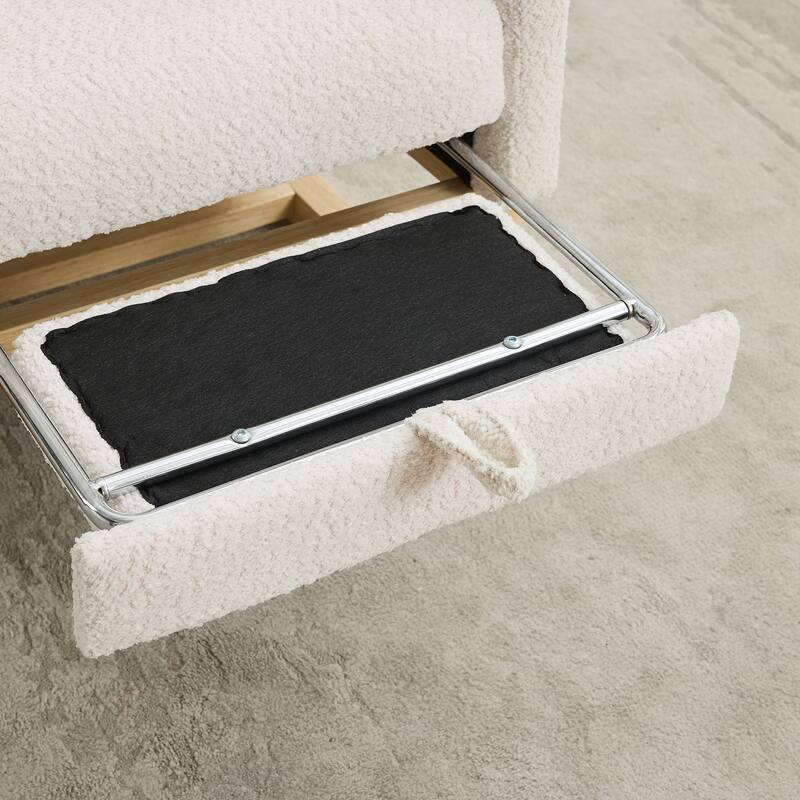 25.4" Boucle Rocking Chair with Footrest