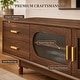 preview thumbnail 6 of 6, 78.7 Inch TV Stand for 85 Inch TV, Modern Entertainment Center with Fluted Glass Doors, 2 Drawers Storage