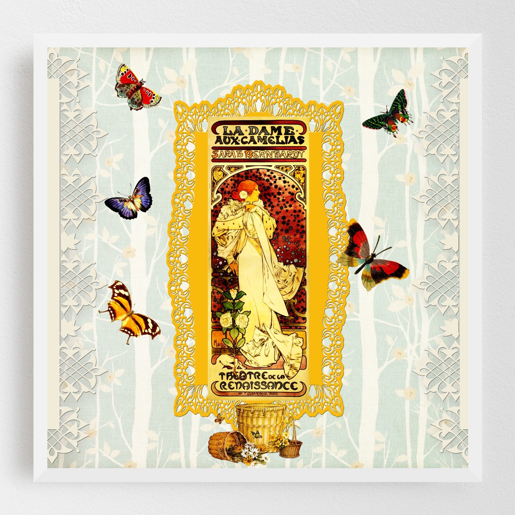 Shop Pattern Patterns Vintage Collage Framed Wall Art Print Overstock 31659554