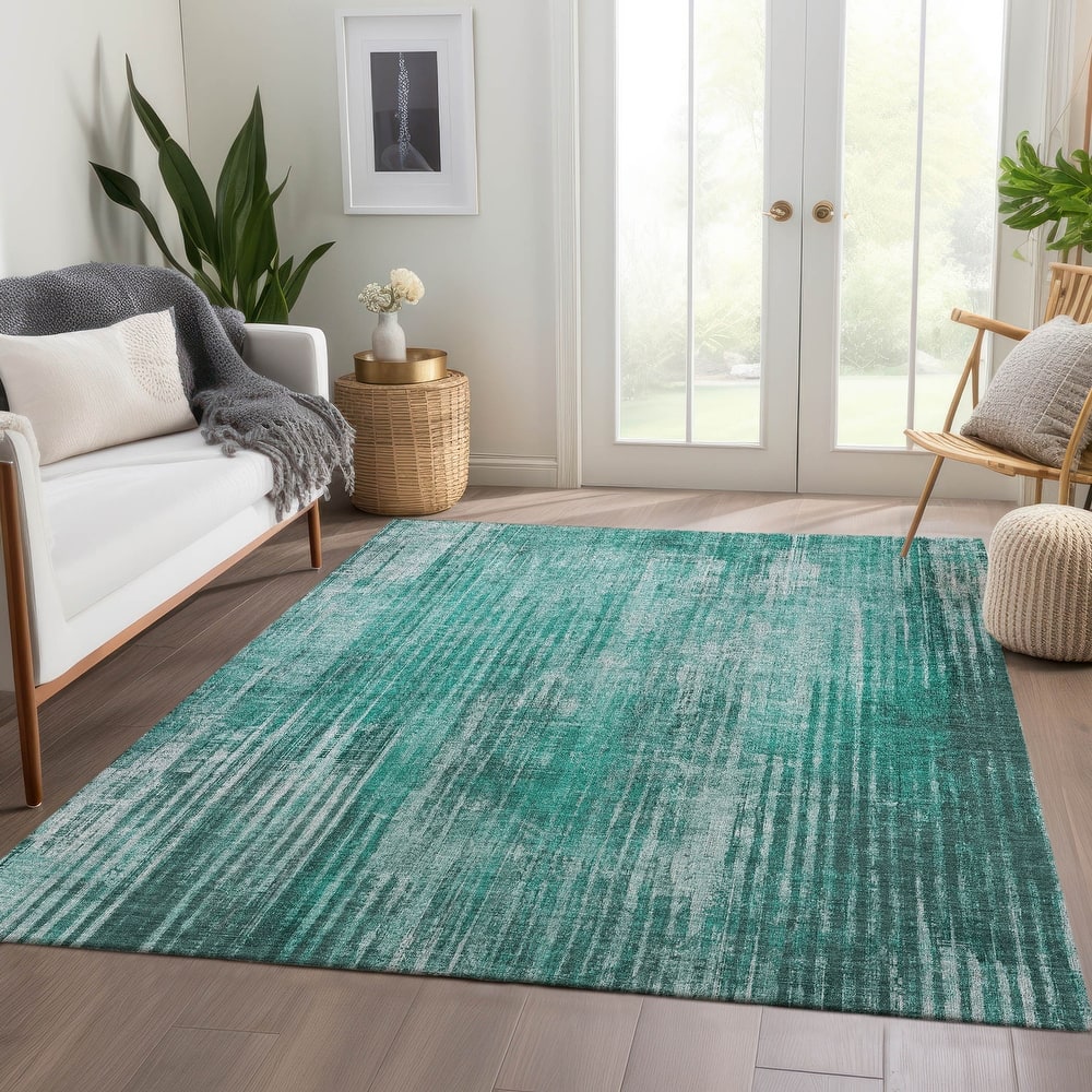 Machine Washable Indoor/ Outdoor Chantille Modern Ombre Rug