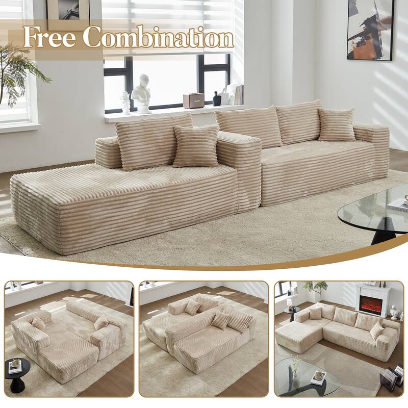 HOOOWOOO Modern L-shaped Modular Sectional Sofa with Chaise