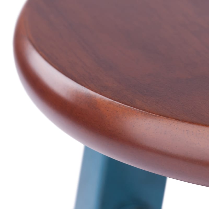 Element 2-Pc Square Legs Dining Stool Set, Walnut-Rustic Teal Finish - N/A