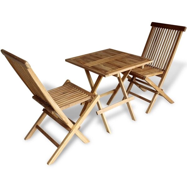 Shop vidaXL 3 Piece Folding Bistro Set Solid Teak Wood ... (600 x 600 Pixel)