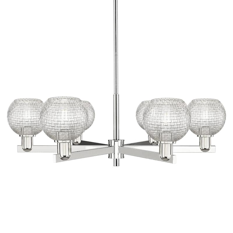 Innovations Lighting 716-6CR-11-36 Athens Chandelier Athens 6 Light - Polished Nickel / Clear Basketweave