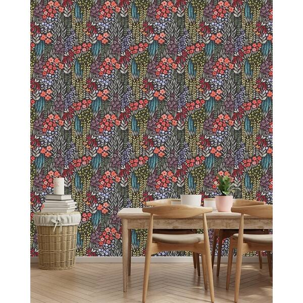 Red Little Flowers Wallpaper Peel and Stick and Prepasted - Bed Bath ...