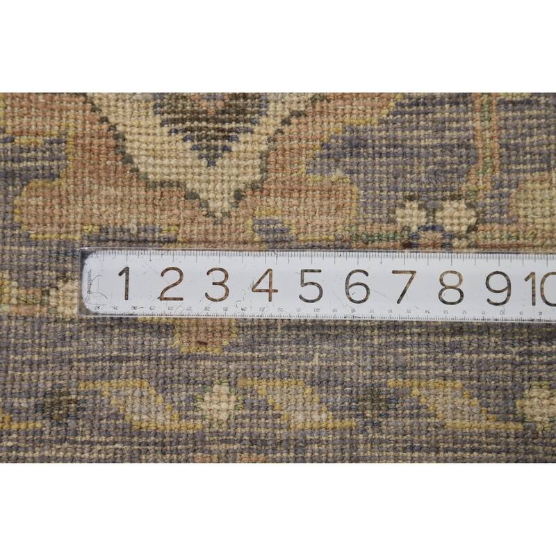 Hand Knotted Oriental 100% Wool Carpet Transitional All-Over Navy Blue & Blues Oushak Area Rug - 10' 3'' X 8' 0''
