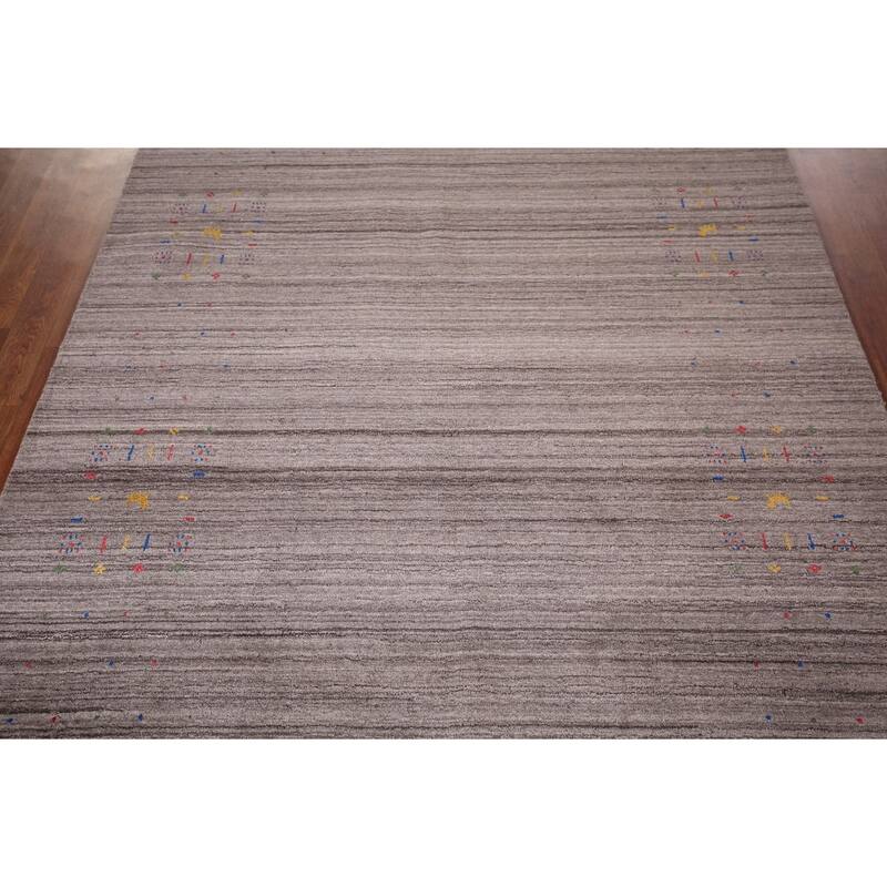 Striped Gabbeh Indian Area Rug Handmade Wool Carpet - 5'1"x 8'0"