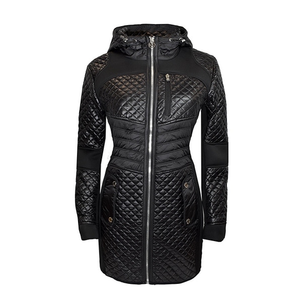 Michael Michael Kors Black Mixed Media Quilted