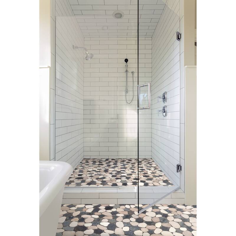 Sliced Pebble 11 in. x 11 in. Mesh-Mounted Mosaic Wall and Floor Tile