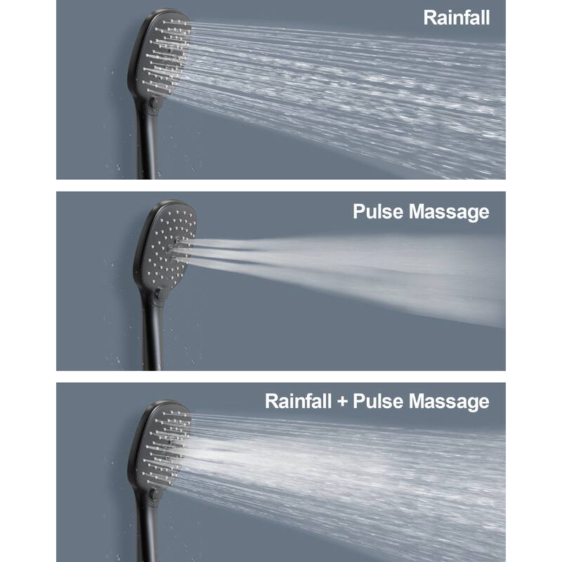 GRANDJOY Shower System 10inch Wall Mount Rainfall Shower Head and Handheld Shower Spray Multifunction
