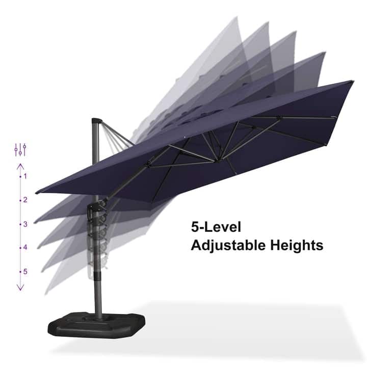 PURPLE LEAF 10 x 13 ft 360 Degree Rotation Patio Umbrella With Base